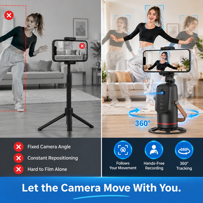 ✨Last Day 49% OFF📱360° Auto Face Tracking Phone Holder – Gesture Control Hands-Free Vlogging Stand