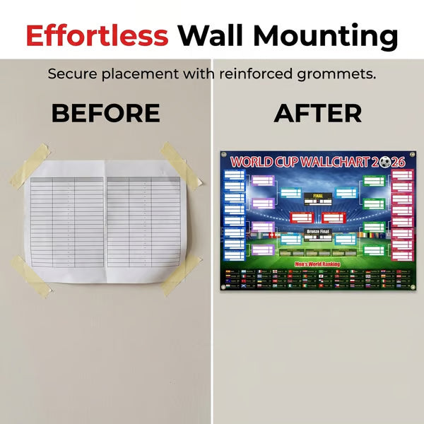 ⚽🏆 Ultimate 2026 Soccer Fan Wall Chart Kit – Group Stage & Knockout Posters (23.6” x 35.4”), Marker Pen & Mounting Strips Included 🎁