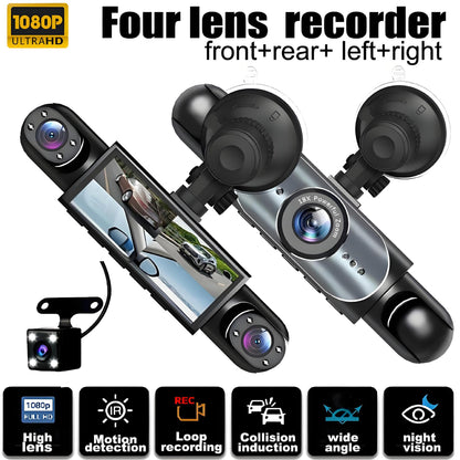 🎥 1080P HD Car Dash Camera | 🚘Infrared Night Vision, G-Sensor, Loop Recording & Adjustable Lenses
