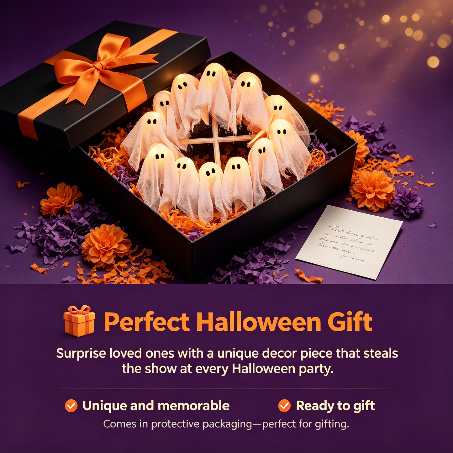 👻✨ Spooky Halloween Glow Wreath — Light Up Your Haunted Night