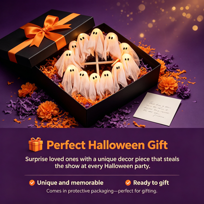 👻✨ Spooky Halloween Glow Wreath — Light Up Your Haunted Night
