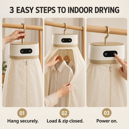 Portable Foldable Clothes Dryer – PTC Heated Drying Bag for Rainy Days & Small Spaces