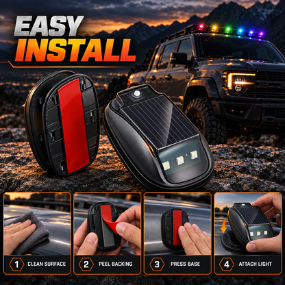 💡Upgrade Your Ride — Solar RGB Roof Lights |  Detachable & Easy Install 🚙