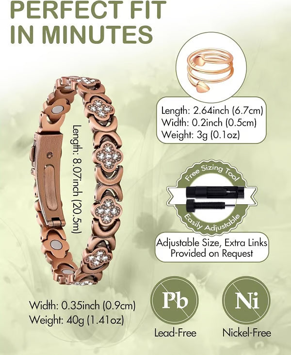 🏆Flash Sale⚡ 50K+ SOLD! ❤️‍🔥✨Four-leaf Clover Women Pure Copper Bracelets