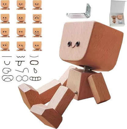 ❤🎁Shaking Feet Wooden Figure with 12PCS Magnetic Expressions