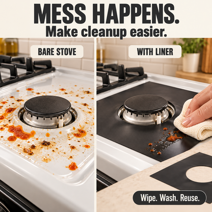 🍳 Reusable Gas Stove Burner Liners – Less Scrubbing, Easier Cleanup 🍴