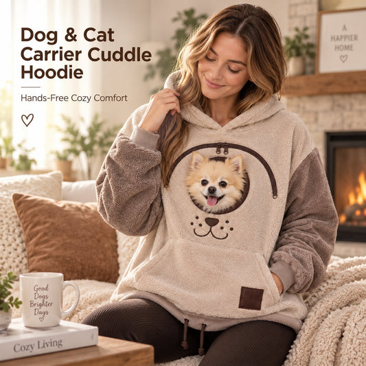 🐱🐾Cozy Pet Carrier Hoodie – Soft Fleece Cuddle Pouch Sweatshirt for Cats & Small Dogs