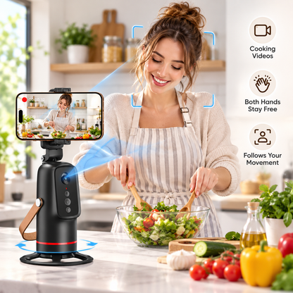 ✨Last Day 49% OFF📱360° Auto Face Tracking Phone Holder – Gesture Control Hands-Free Vlogging Stand