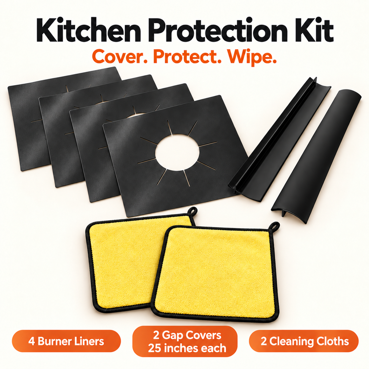 🎗️ Reusable Gas Stove Burner Liners – Less Scrubbing, Easier Cleanup