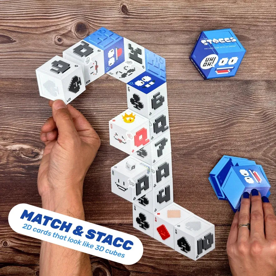 🔥Last Day 50% OFF - ⚡ 3D Energy Edition Card Game | Fast-Paced Stacking Strategy Party Game for Family & Adults Ages 8+
