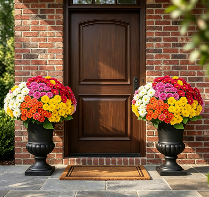 💥Limited stock 🌼- Artificial Outdoor Sunset Mums Flowers - UV resistant, Waterproof, Windproof