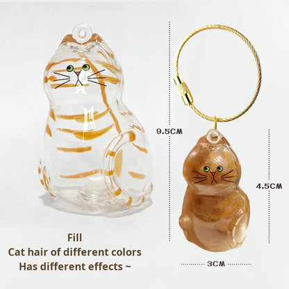 🐱 Cat Fur Memory Charm Keychain & Pendant — Keep Your Fur Baby Close Forever 💫
