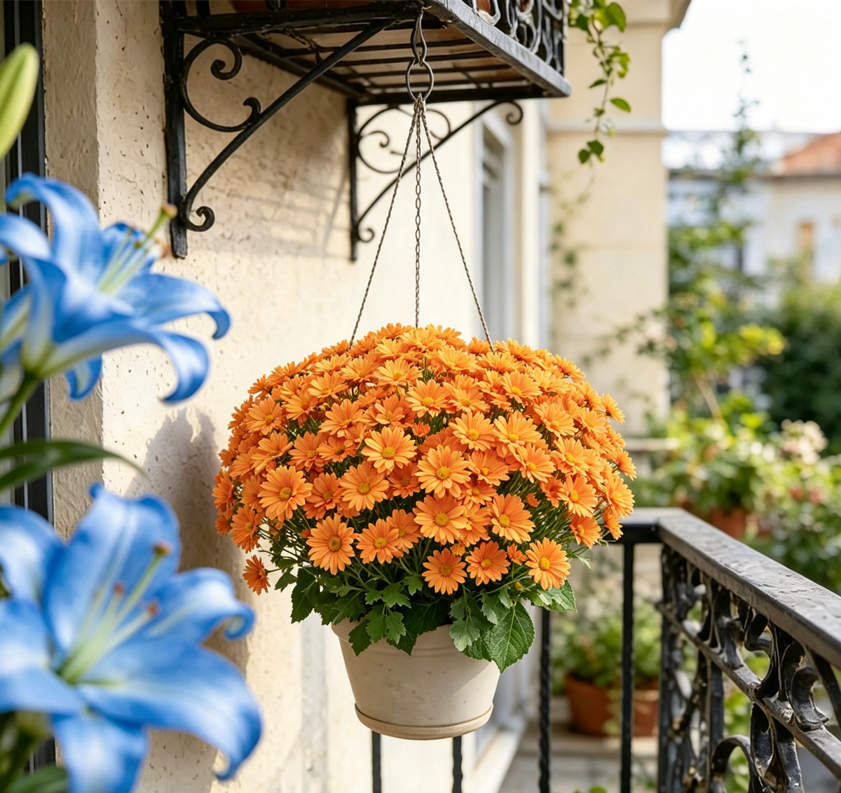 💥Limited stock 🌼- Artificial Outdoor Sunset Mums Flowers - UV resistant, Waterproof, Windproof
