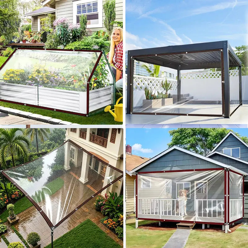 🌧️ Clear Waterproof Tarp – 🏡 Heavy Duty Outdoor Weather Protection Cover