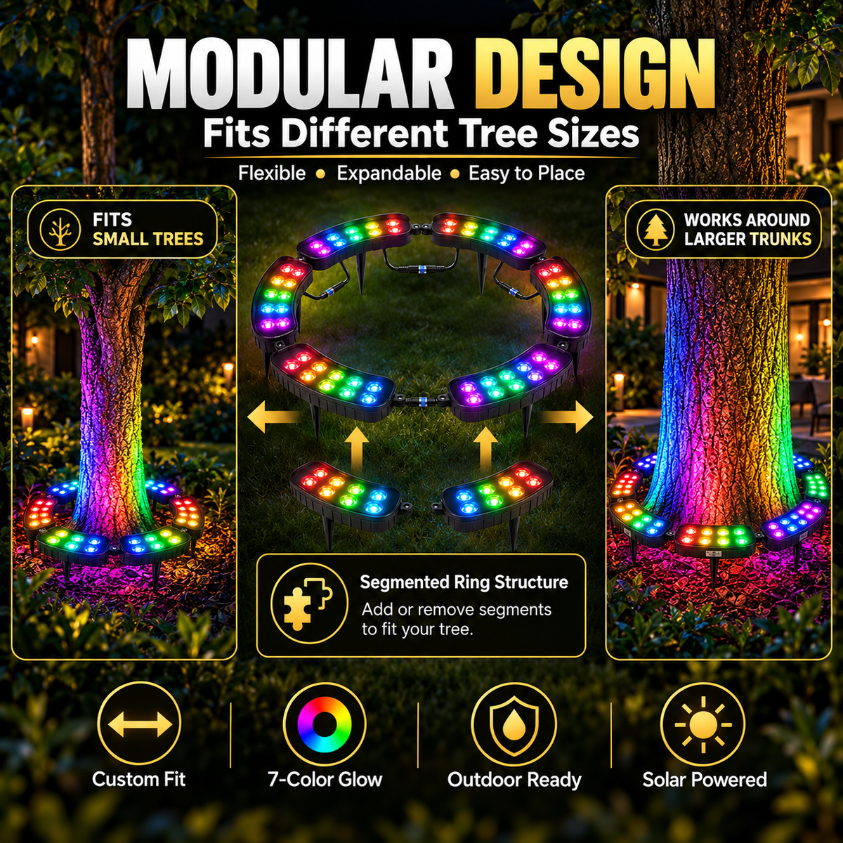 50% OFF✨ One Tree. Endless Colors. – Solar RGB Landscape Ring Light