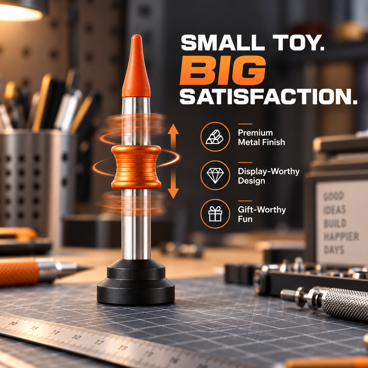 🎯 Pop & Land™ Kinetic Desk Toy | Press, Launch & Land Challenge