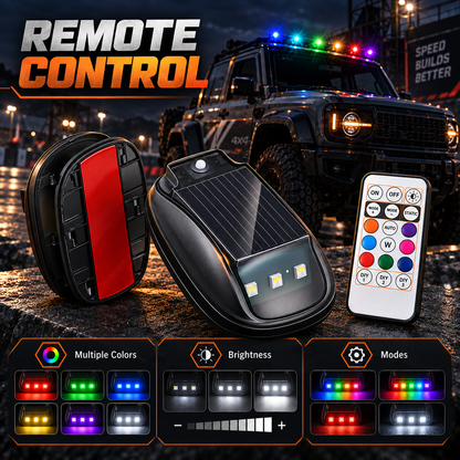 💡Upgrade Your Ride — Solar RGB Roof Lights |  Detachable & Easy Install 🚙