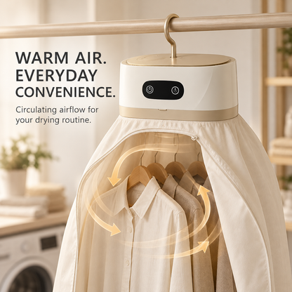 Portable Foldable Clothes Dryer – PTC Heated Drying Bag for Rainy Days & Small Spaces