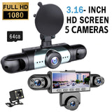 🎥 5-Cam Ultimate Full View (Front + Rear + Left + Right + Cabin)