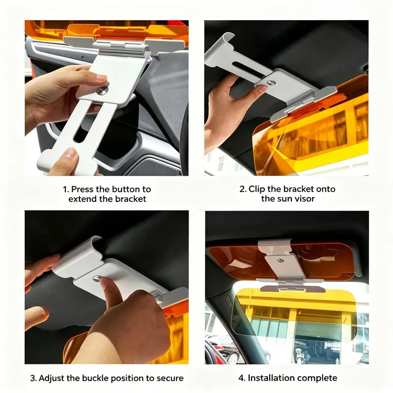 🚗 Adjustable Car Sun Visor Extender – Day & Night Anti-Glare Windshield Shield