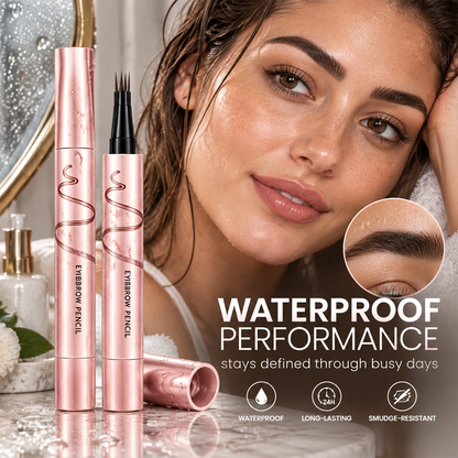 🔥🖤 Waterproof Eyebrow Pencil with 4-Prong Tip | Ultra-Fine Lines for Natural Hair-Like Effect 💗