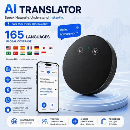 🌍 AI Pocket Translator – Real-Time Two-Way Voice Translation in 165+ Languages