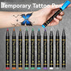 10 Colors( Markers + Tattoo Stencil Sheets Included)