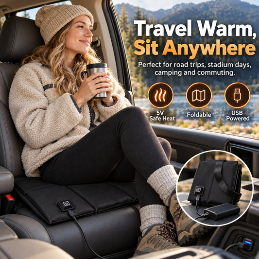 🔥Portable Foldable Heated Seat Pad | 5V USB Powered Outdoor Heating Cushion
