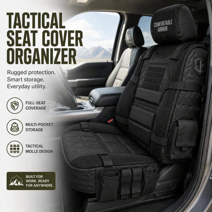 Tactical MOLLE Car Seat Cover Organizer – Rugged Protection & Smart Storage