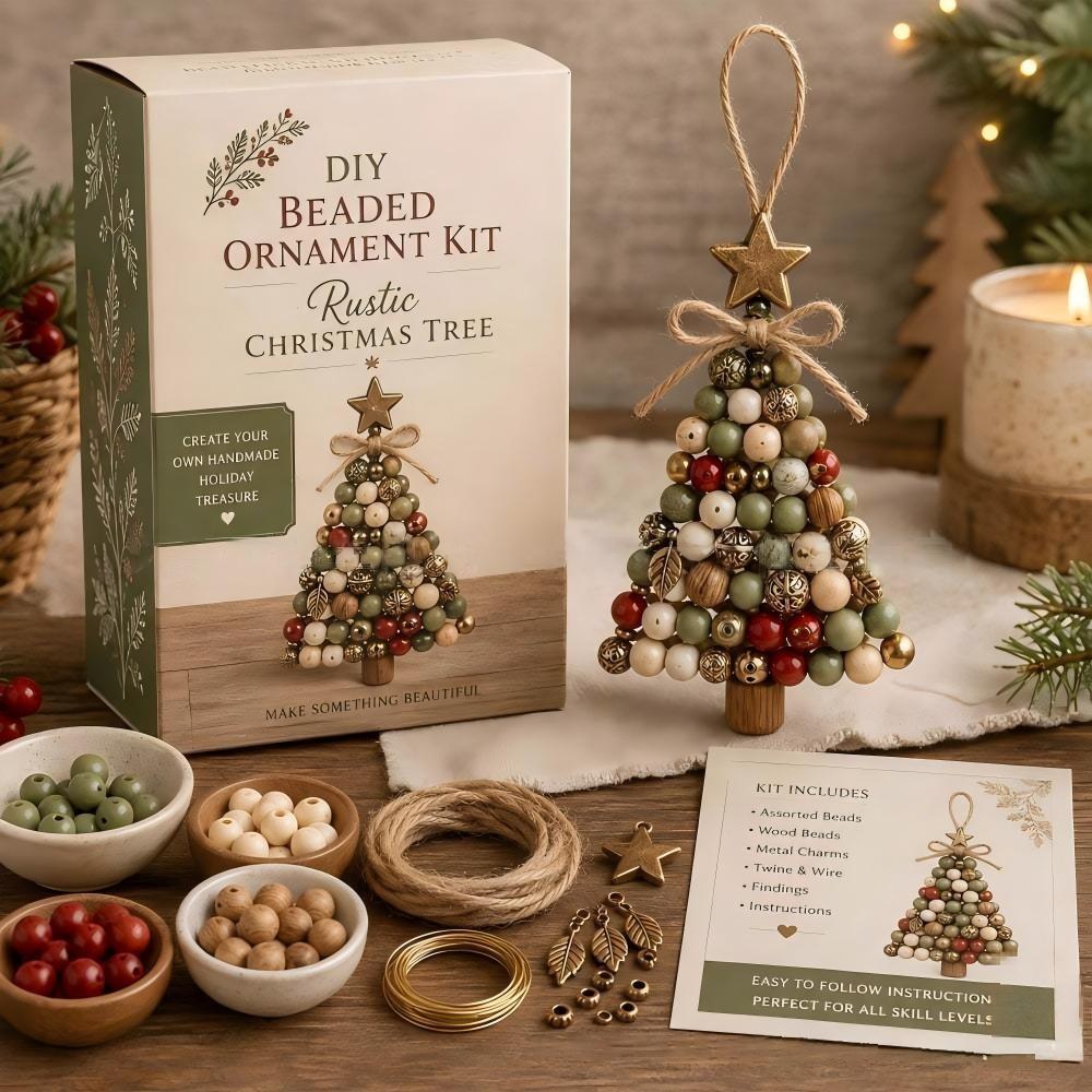🎄✨DIY Beaded Christmas Tree Ornament Kit – Handmade Holiday Keepsake🎁