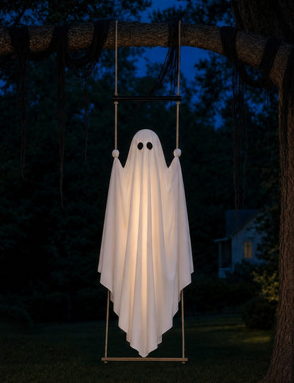Halloween Decorations Outdoor 5FT Pre-Assembled Hanging Swing Ghost