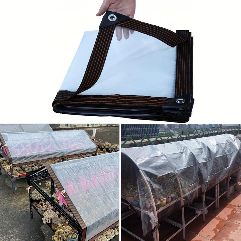 🌧️ Clear Waterproof Tarp – 🏡 Heavy Duty Outdoor Weather Protection Cover