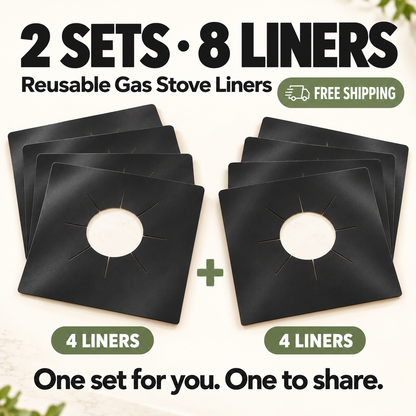 🎗️ Reusable Gas Stove Burner Liners – Less Scrubbing, Easier Cleanup