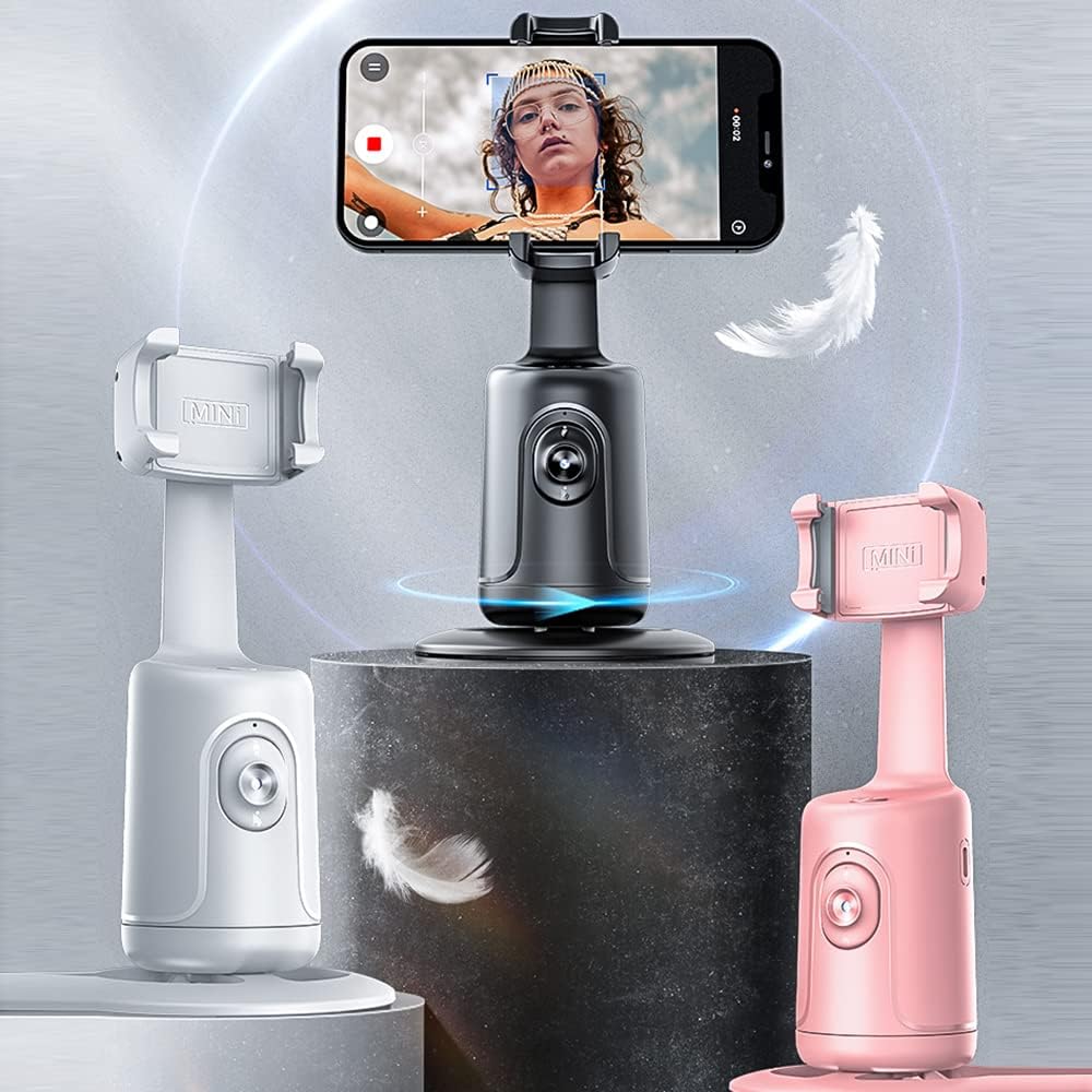 📱 360° AI Face-Tracking Phone Holder – Supports Gesture Control | No App Required