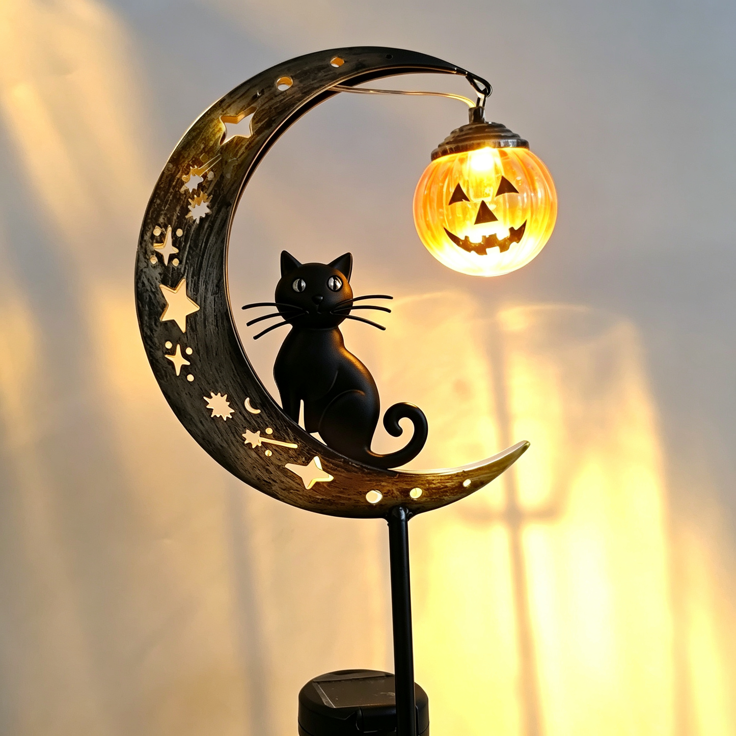 🔥Last Day 70% OFF - Halloween Garden Stake Light with Black Cat & Pumpkin