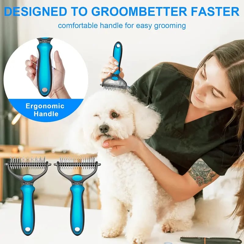 🔥Pet Grooming Brush-Double Sided Hurtless Shedding