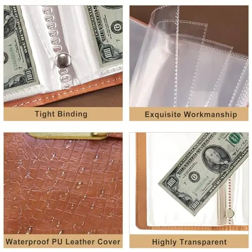 PU leather savings binder details