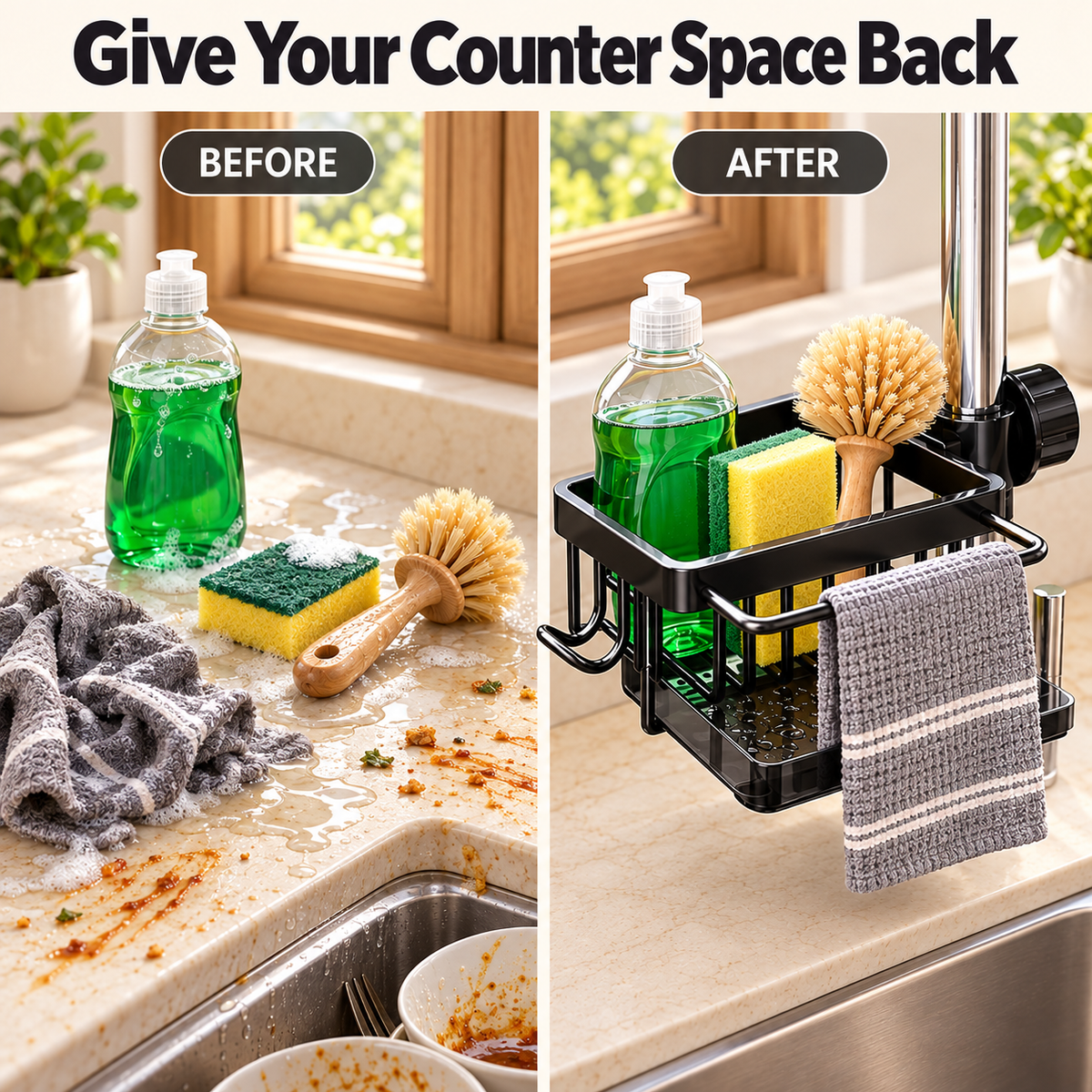 🧽 Faucet-Mounted Sink Caddy – Keep Your Counter Clutter-Free ✨