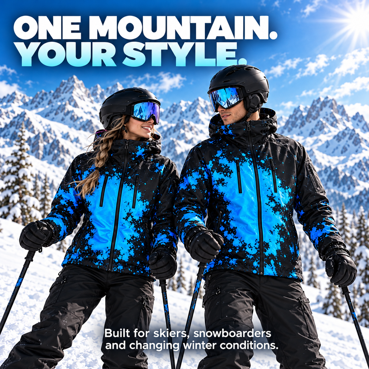 ❄️ Thermochromic Color-Changing Winter Jacket – Temperature-Reactive Ski & Snowboard Coat