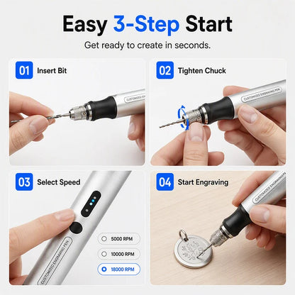 ✍️ 50% OFF! ⚡ Mini Engraving Pen – Cordless, Precise & Versatile ✨