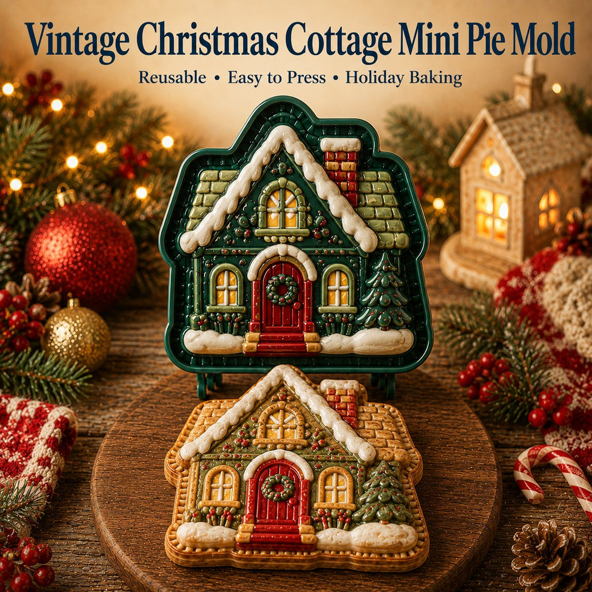 LAST DAY SALE Only $9.99🎄 9‑Design Christmas Mini Pie Mold Collection🥧✨
