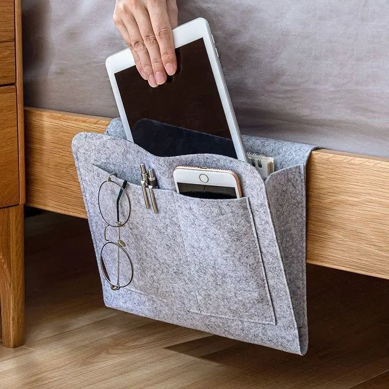 🥳2026 HOT SALE🥳💞50K+ SOLD! 🛏️ Bedside Hanging Storage Bag – Multi-Pocket Felt Organizer