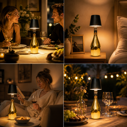 🍷 Turn Any Empty Wine Bottle into a Warm Glowing Lamp – Rechargeable Ambiance Light with 3 Color Modes & Touch Dimming