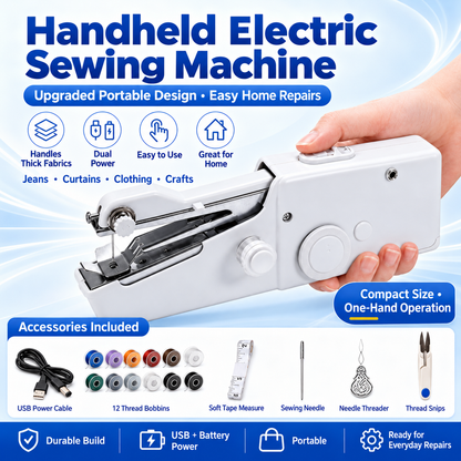 🧵✂Fix Loose Hems & Small Tears in Minutes — Handheld Sewing Machine