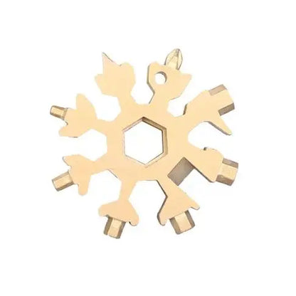 18-in-1 Snowflake Multi-Tool Keychain — EDC Wrench, Screwdriver & Bottle Opener