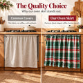 Festive Plaid Polyester-Cotton Oven Skirt Kitchen Decoration Short Curtain