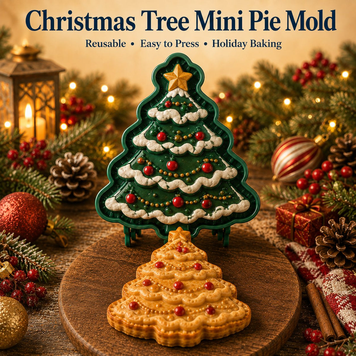 LAST DAY SALE Only $9.99🎄 9‑Design Christmas Mini Pie Mold Collection🥧✨