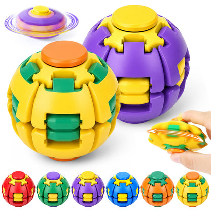 🌀 Press-to-Spin Sensory Fidget Ball for Stress Relief & Focus
