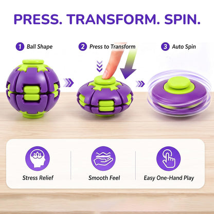 🌀 Press-to-Spin Sensory Fidget Ball for Stress Relief & Focus