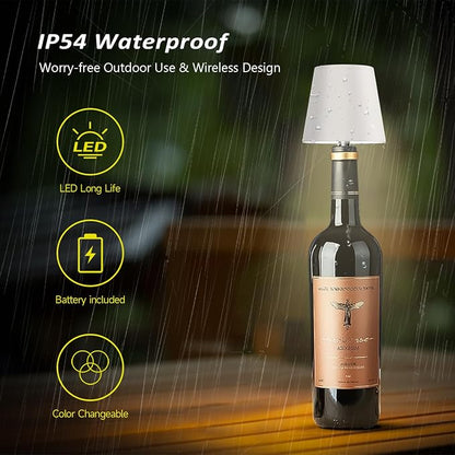 🍷 Turn Any Empty Wine Bottle into a Warm Glowing Lamp – Rechargeable Ambiance Light with 3 Color Modes & Touch Dimming